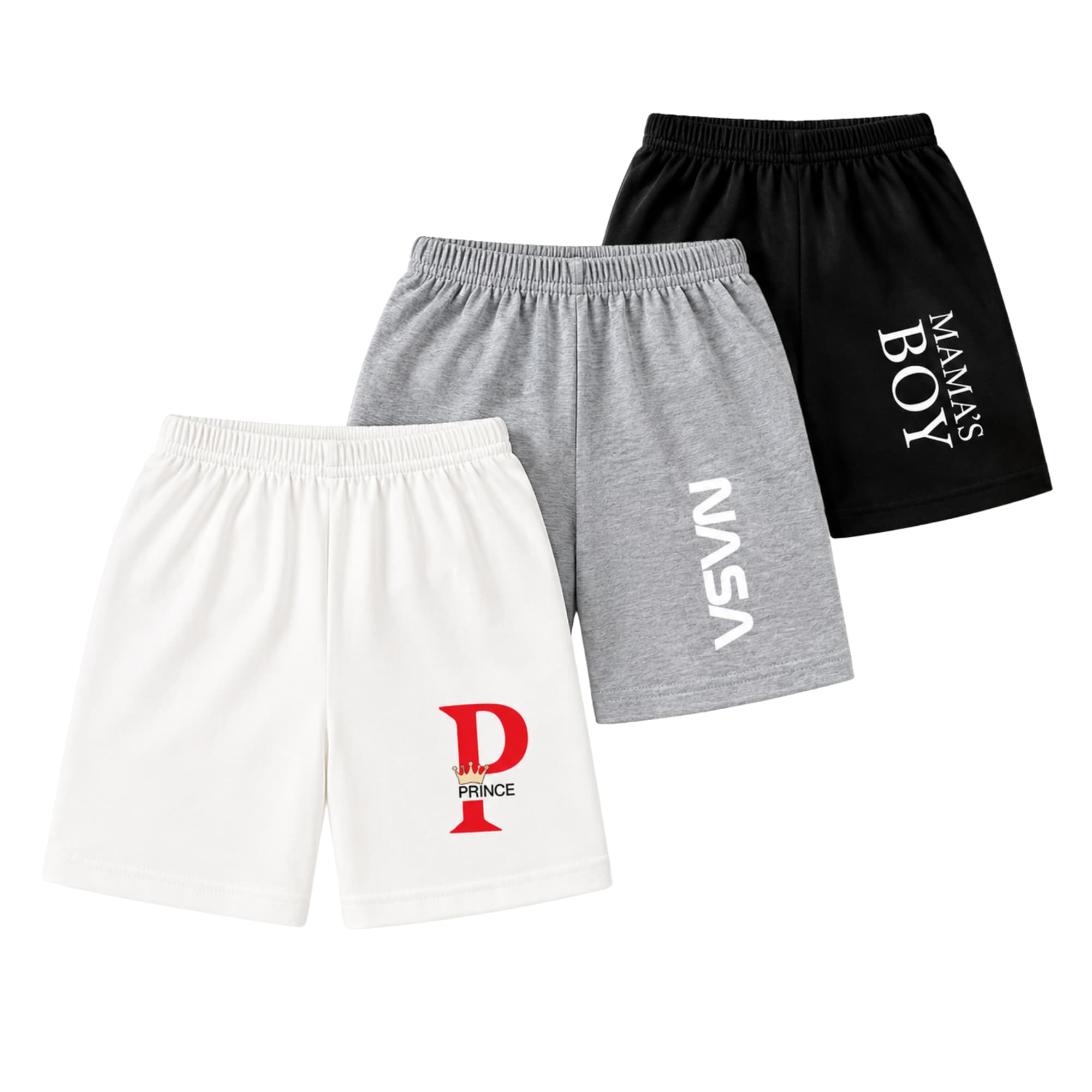 3-Pack ' Cotton Shorts Set - NASA & Mama's Boy Prints | TRENDS KIDS