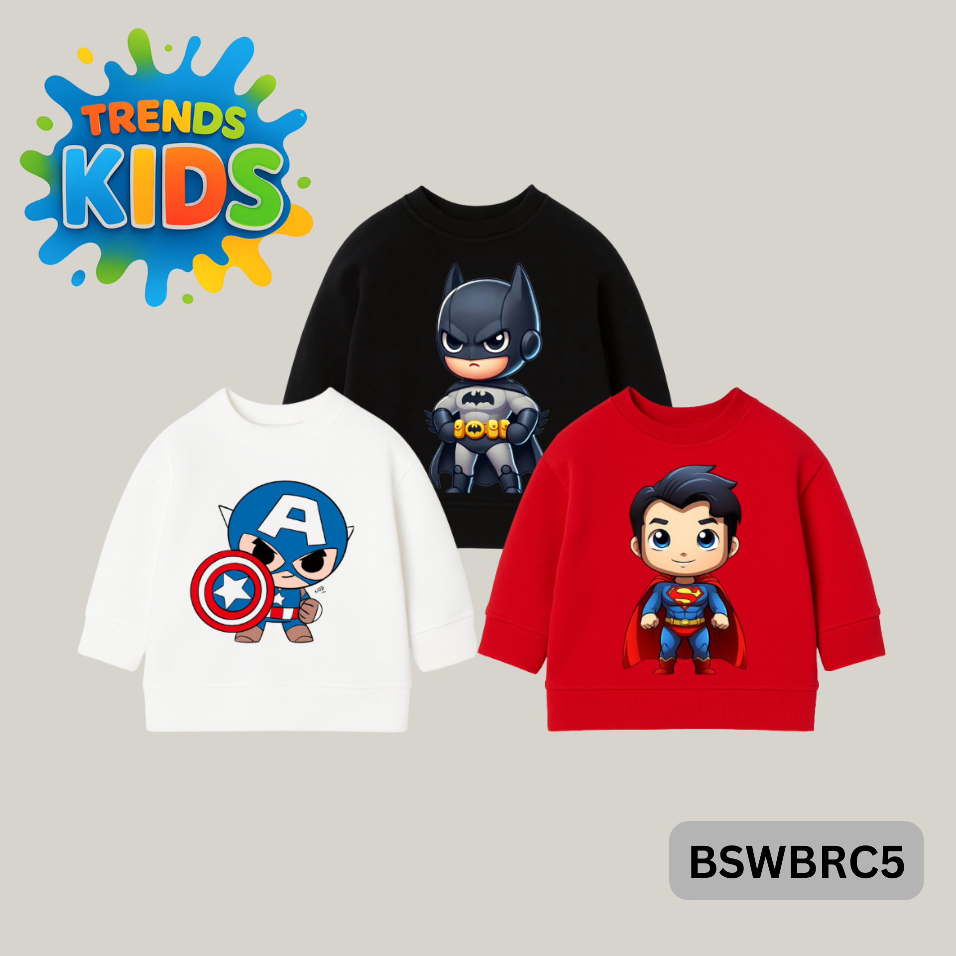 KidsSuperHero –Cartoon Series Styles 3 Combo Sweatshirts