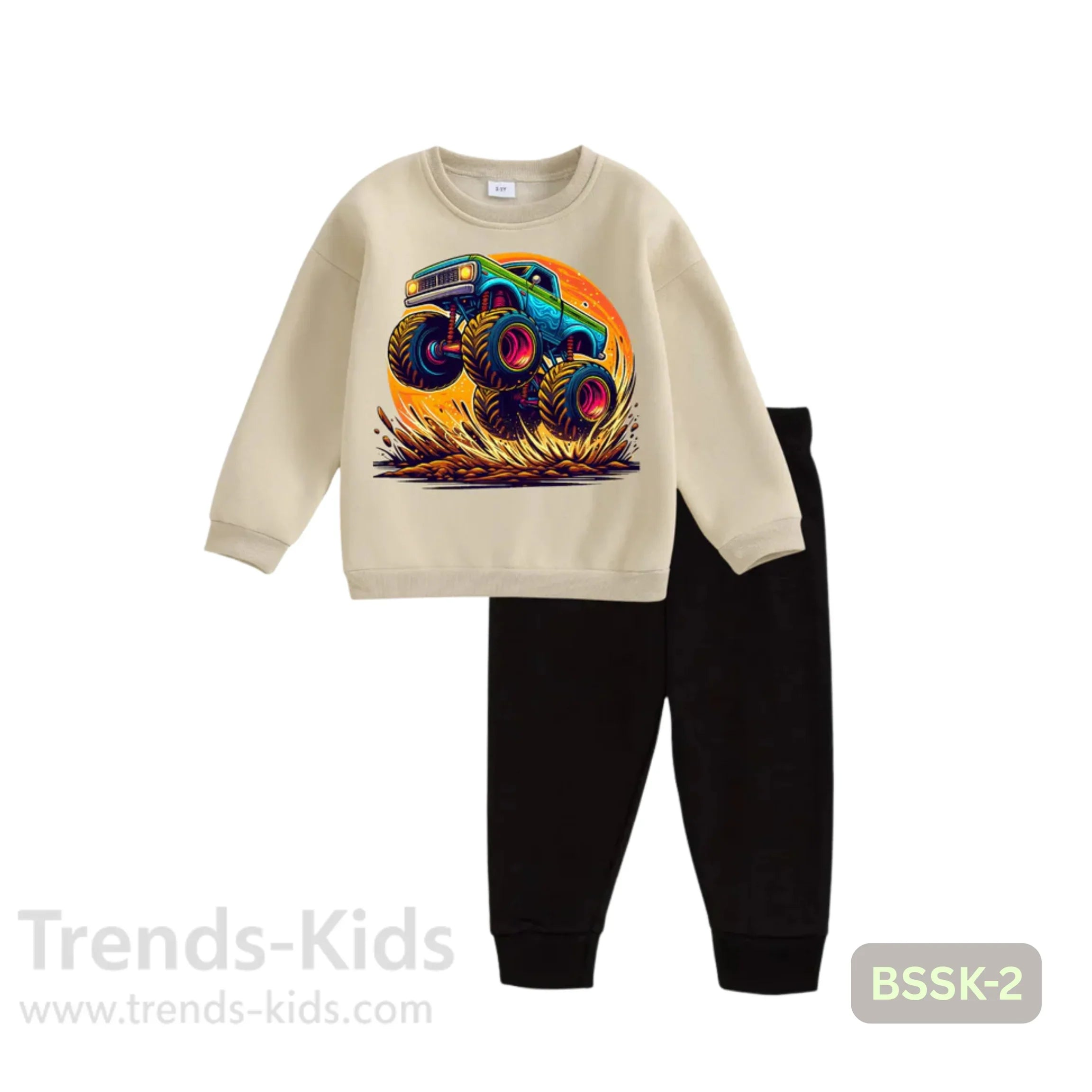 Race car Sweatshirt khaki with black joggars – Trends-Kids