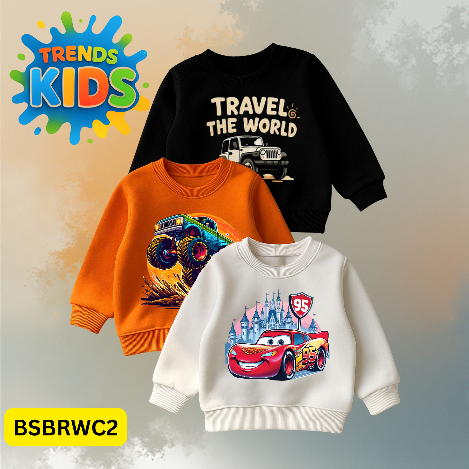 Kids Cartoon Sweatshirt Combo - 3 Pack Winter Wear | Trends Kids Bangladesh