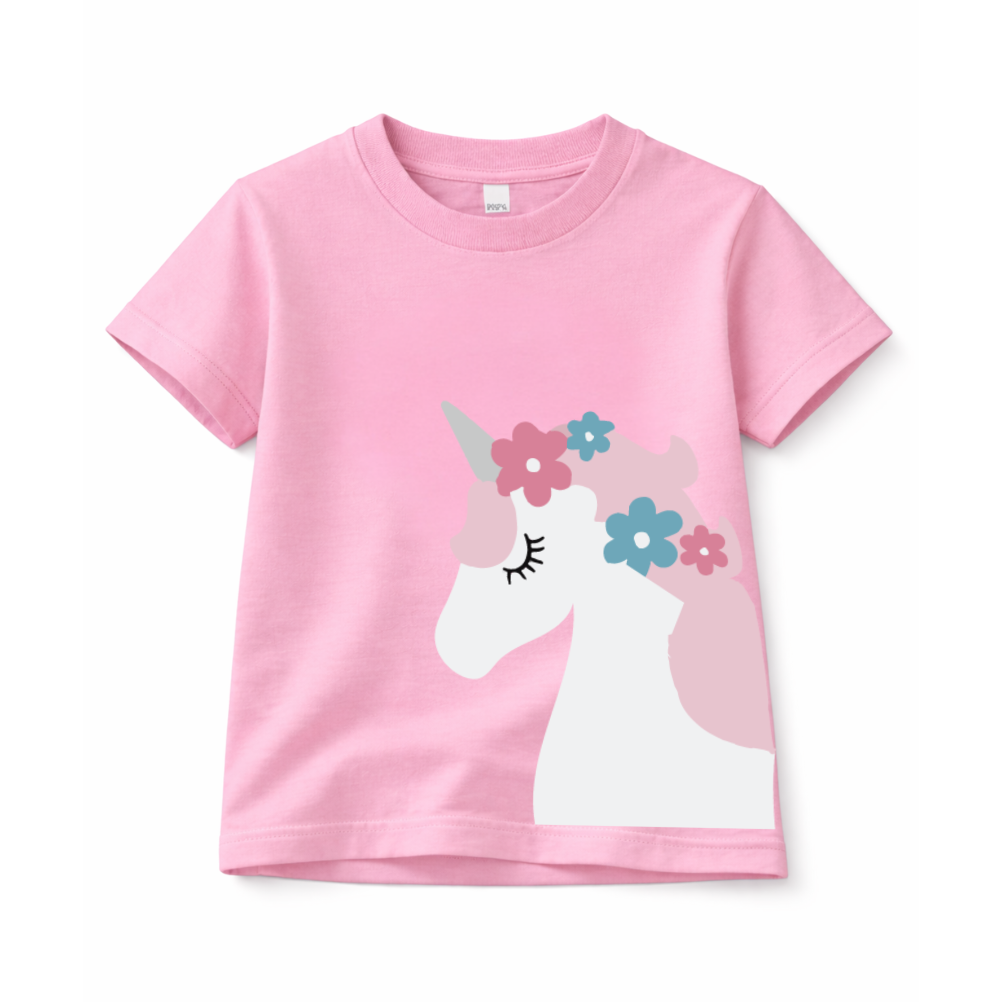 Cute Unicorn Girls Cotton T-Shirt Pink Edition