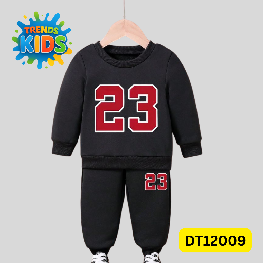 Beige Sweatshirt & Black Joggers Kids Set – Cute Bow Graphic | Premium Cotton Winter Wear (Copy)