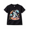 Space Surfing Astronaut Kids T-Shirt – Premium Cotton Graphic Tee for Boys & Girls