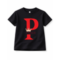 Kids “Prince P” Crown Print Cotton T-Shirt – Premium Black Graphic Tee (Soft Summer Wear)