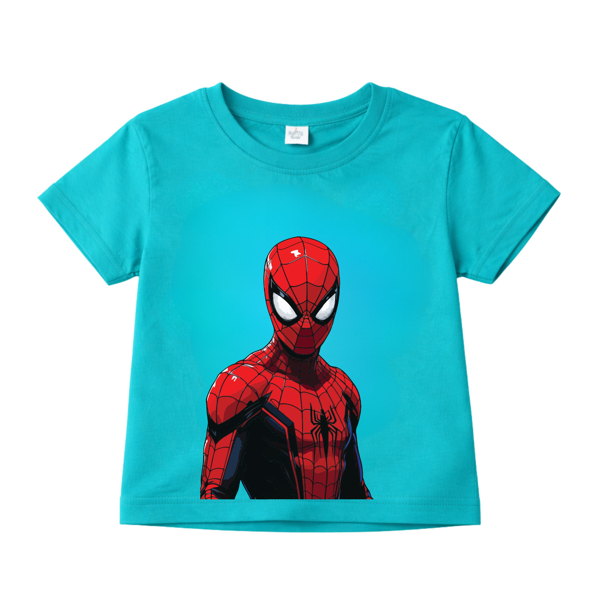 Super Hero Kids Cotton T-Shirt – Teal Graphic Tee
